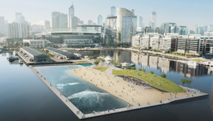 Плавающий парк серфинга в Мельбурне