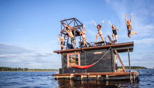 Плавающая сауна в Финляндии